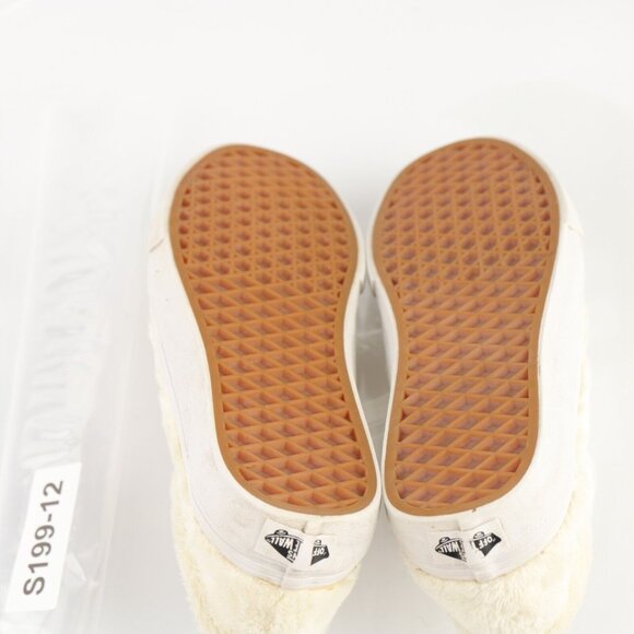 Vans Womens Old School Sneaker Size 8 White Sherpa Furry Lace Up Skate Shoe - Picture 10 of 12